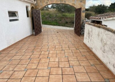 Impressed concrete terrocatta driveway